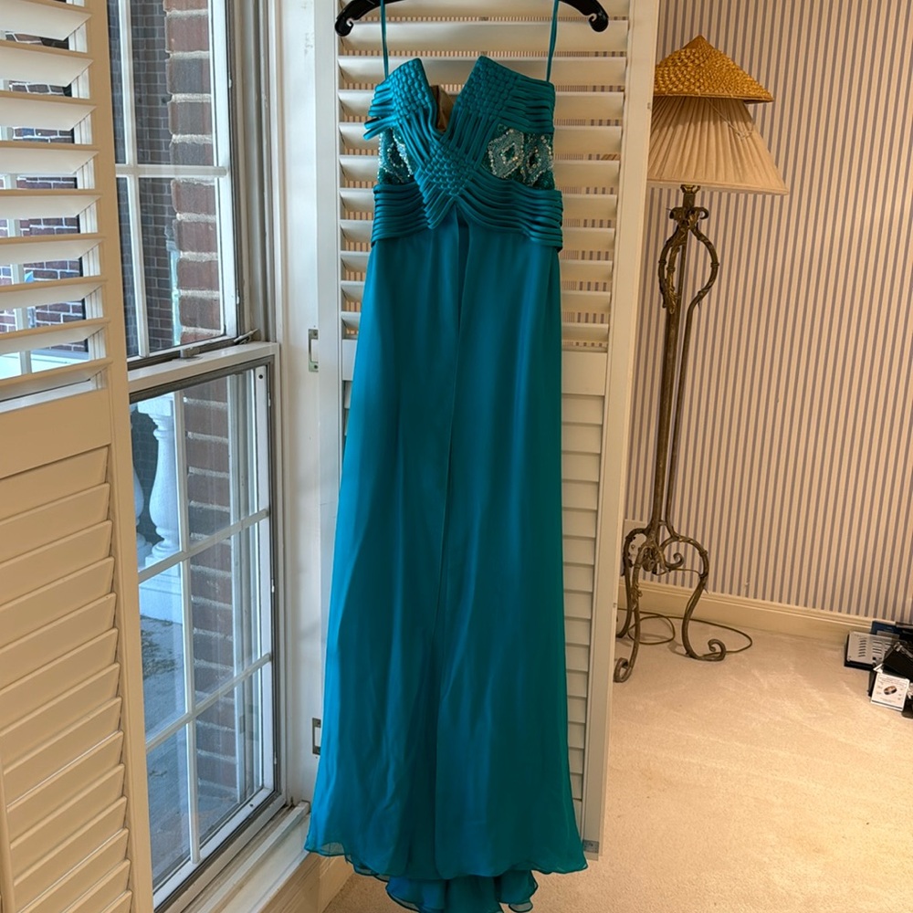 Georges Chakra Edition Custom Beaded Turquoise Gown - Spring 2011
